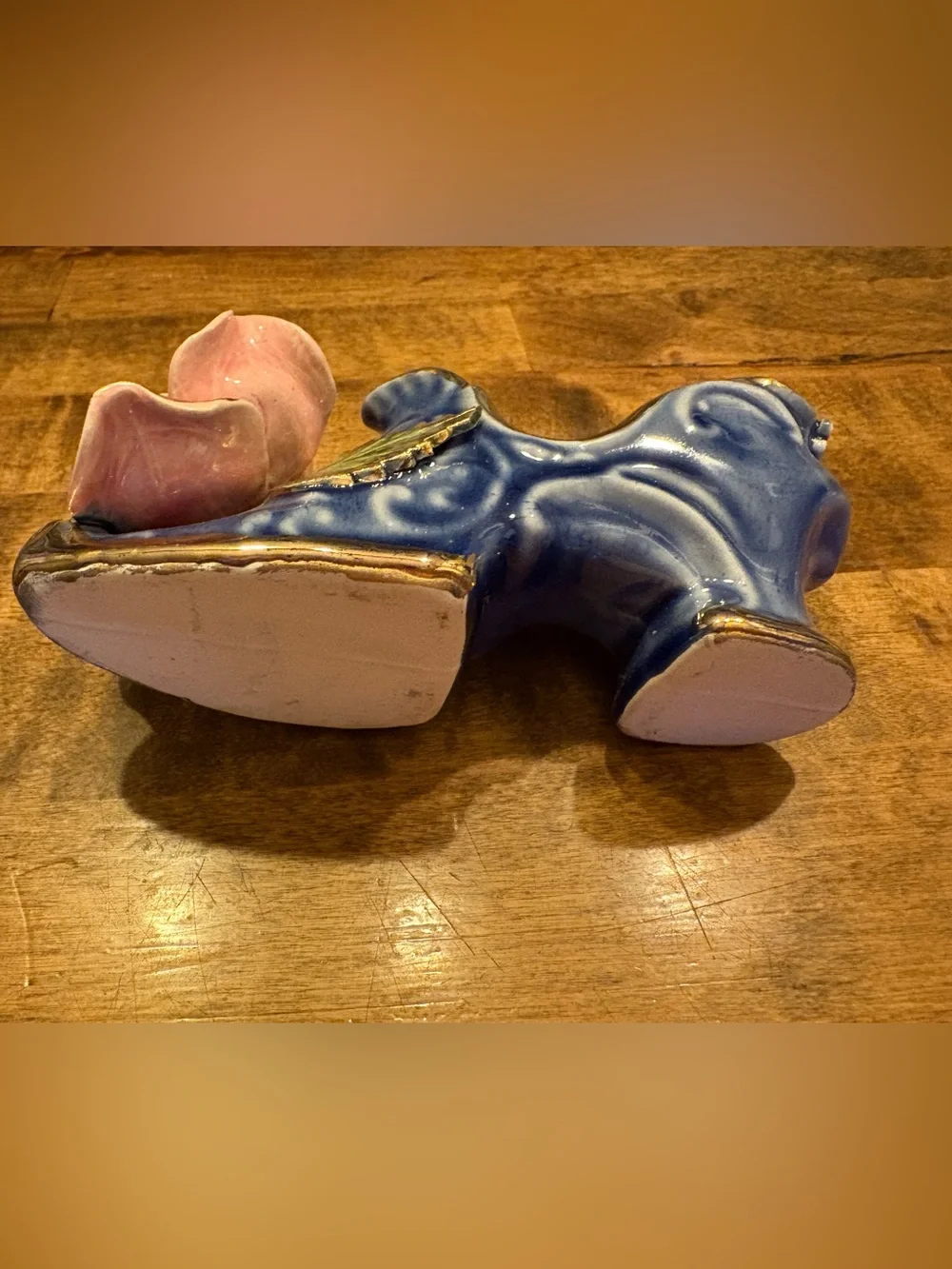 Victorian-style porcelain shoe figurine